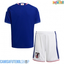 Camisa de time de futebol Japão Replicas 1º Equipamento Infantil Mundo 2026 Manga Curta (+ Calças curtas)